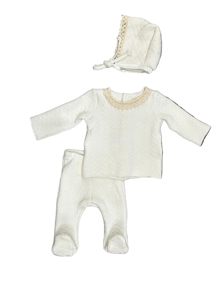 Latte Ivory Baby 2-Piece Set with Bonnet