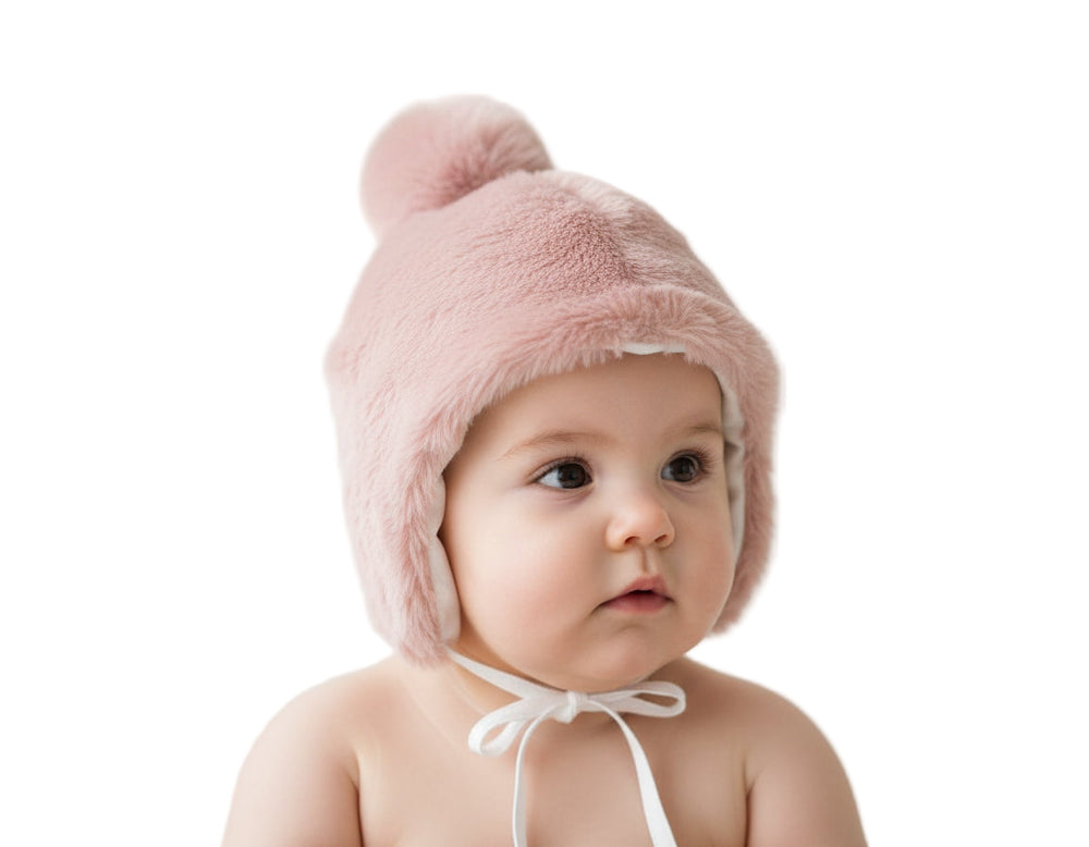 Latte Rose Fur Bonnet