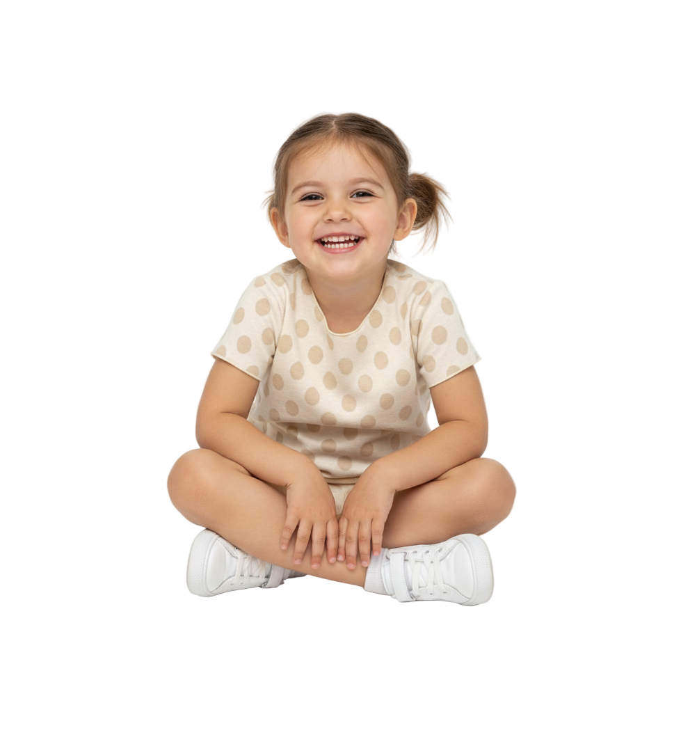 Latte Girls Short Sleeve Polka Dot T-Shirt