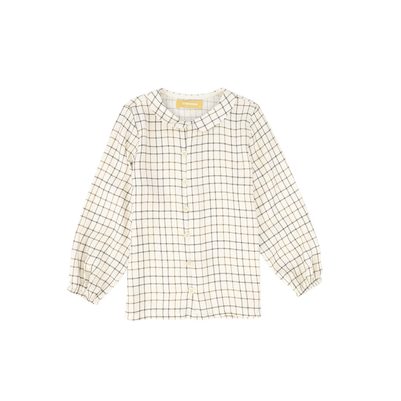 Le Bourdon Brown Peter Pan Collar Blouse