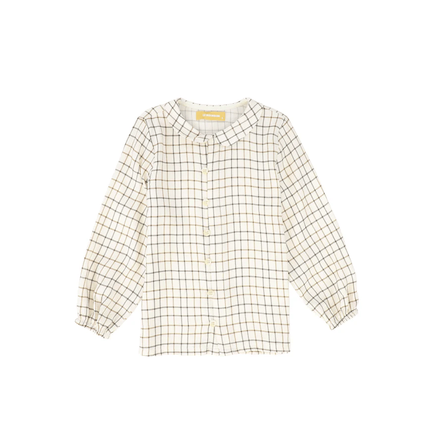 Le Bourdon Brown Peter Pan Collar Blouse