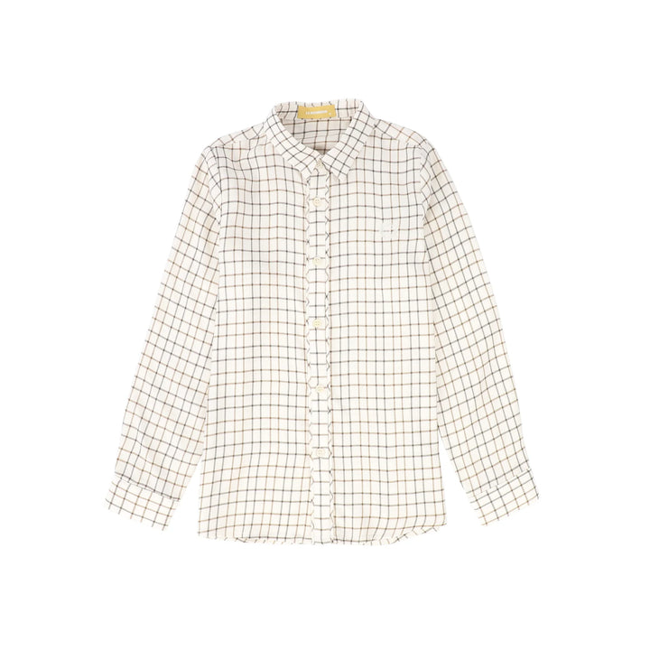 Le Bourdon Brown Plaid Collar Shirt