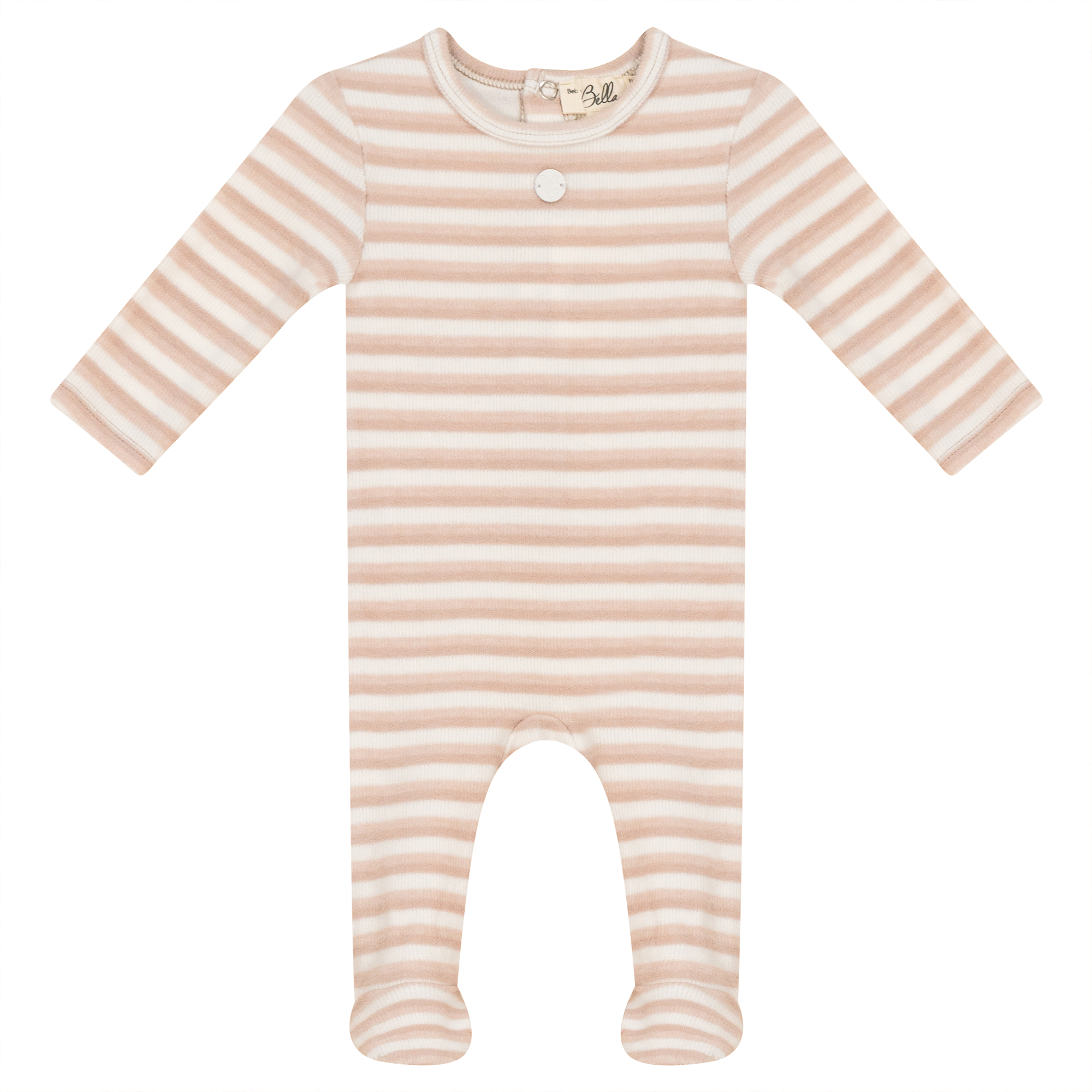 Bebe Bella Taupe Stripe Rib Footie