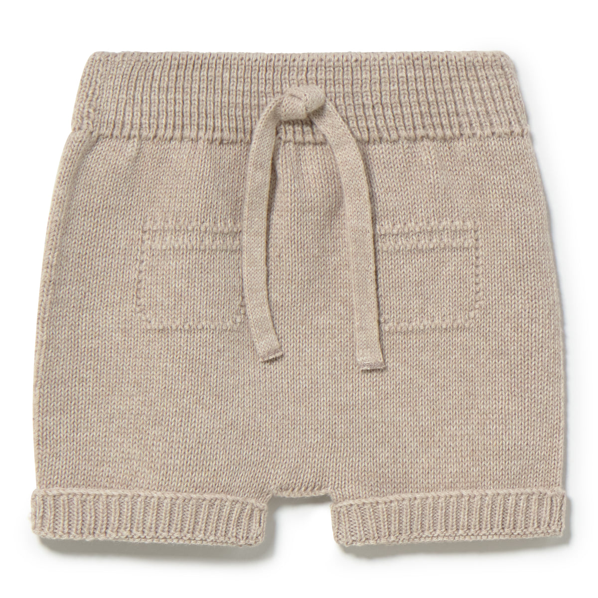 Li & Me baby knit shorts in soft cotton, lightweight elastic waist shorts for infants and toddlers