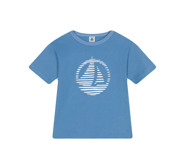 Petit Bateau Light Blue Sailboat Graphic T-Shirt