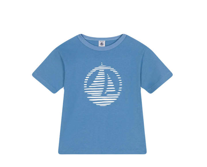 Petit Bateau Light Blue Sailboat Graphic T-Shirt
