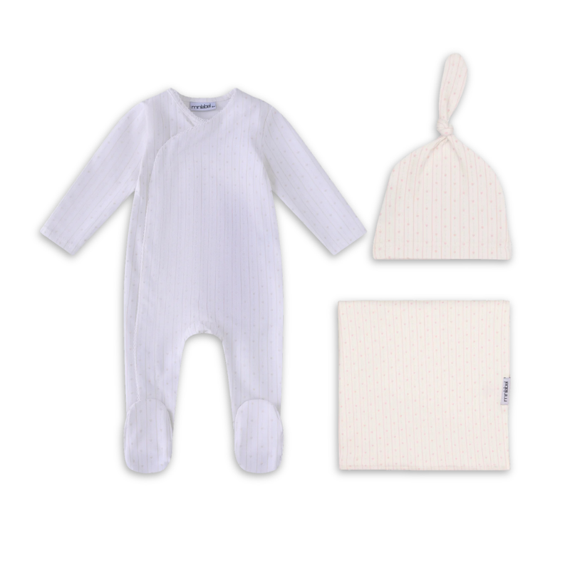 Mini Label Linear Hearts Print Set Girls Soft Cotton Baby Outfit Heart Print Design