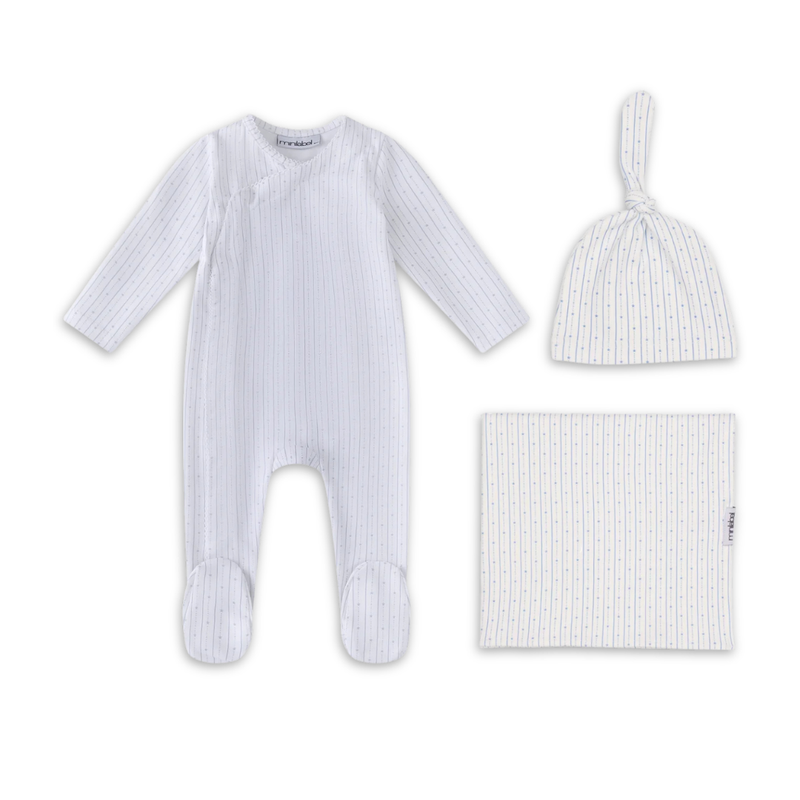 Mini Label Linear Stars Print Set Boys Soft Cotton Baby Outfit Star Print Design