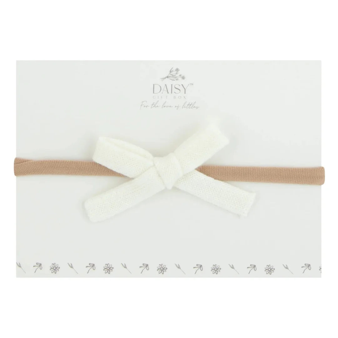 Daisy Gift Box – Knit Thin Bow Headband | Ivory
