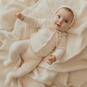 Little Parni Baby Pointelle Cardigan & Legging Layette Set with Matching Bonnet