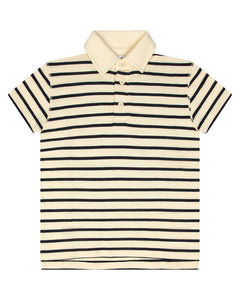 Little Parni Wide Striped Boys Polo Soft Cotton Kids Polo Shirt Wide Stripe Design
