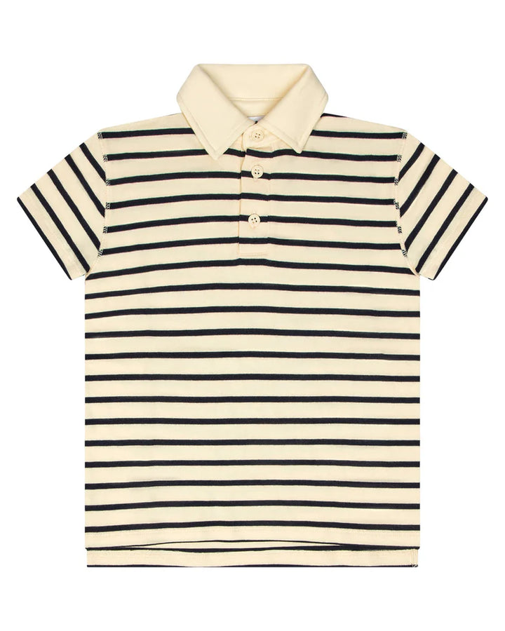 Little Parni Wide Striped Boys Polo Soft Cotton Kids Polo Shirt Wide Stripe Design