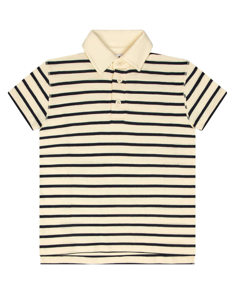 Little Parni Wide Striped Boys Polo Soft Cotton Kids Polo Shirt Wide Stripe Design