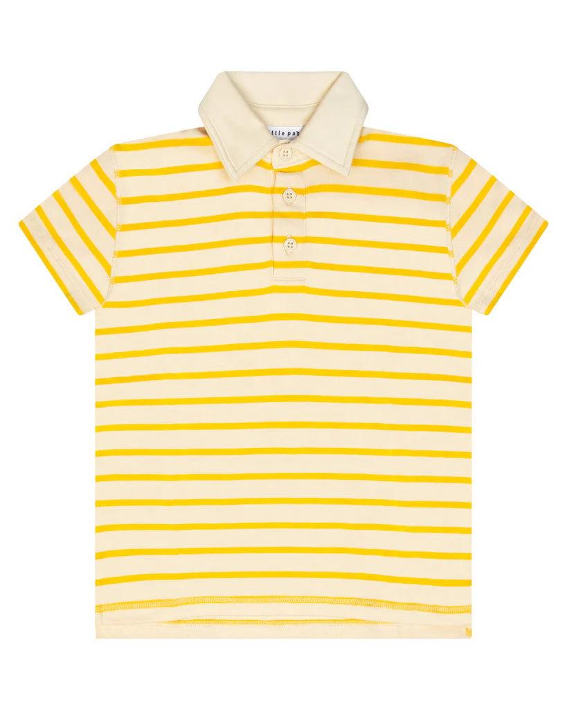 Little Parni Wide Striped Boys Polo Soft Cotton Kids Polo Shirt Wide Stripe Design