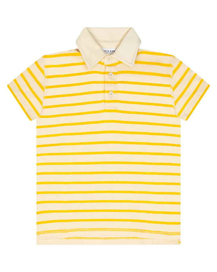 Little Parni Wide Striped Boys Polo Soft Cotton Kids Polo Shirt Wide Stripe Design
