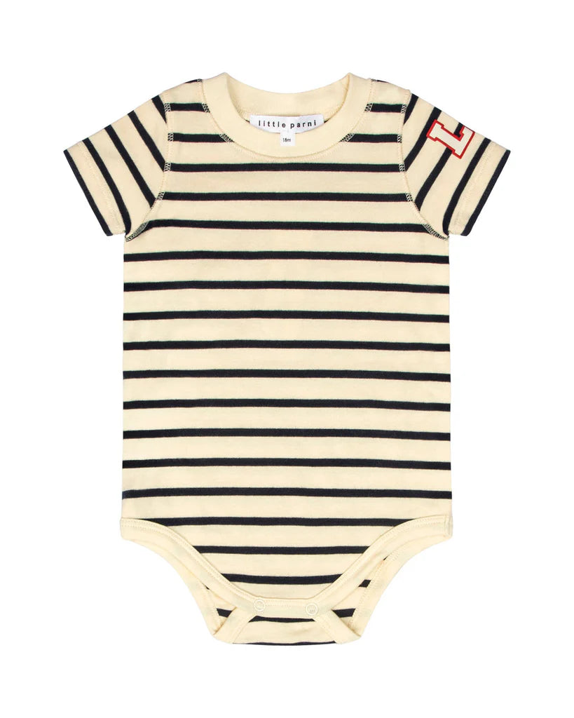 Little Parni Wide Striped Onesie Soft Cotton Baby Bodysuit Wide Stripe Design