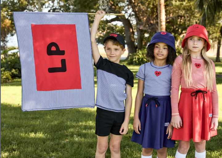 Little Parní – K625 Striped Boys Crewneck T-Shirt (Royal Blue/White)
