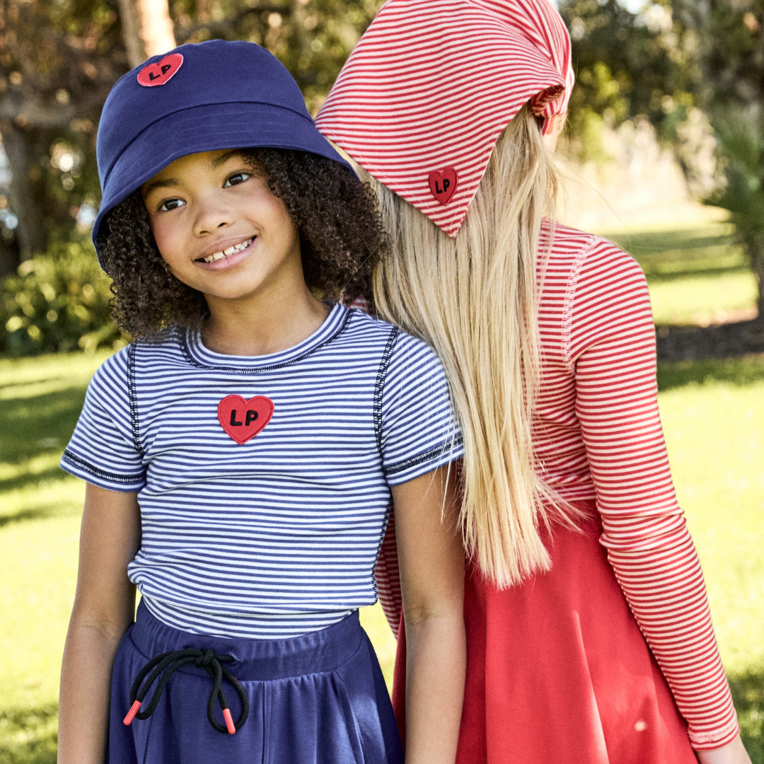 Little Parní – K621 Striped T-Shirt (S/S) (Coral/Royal)