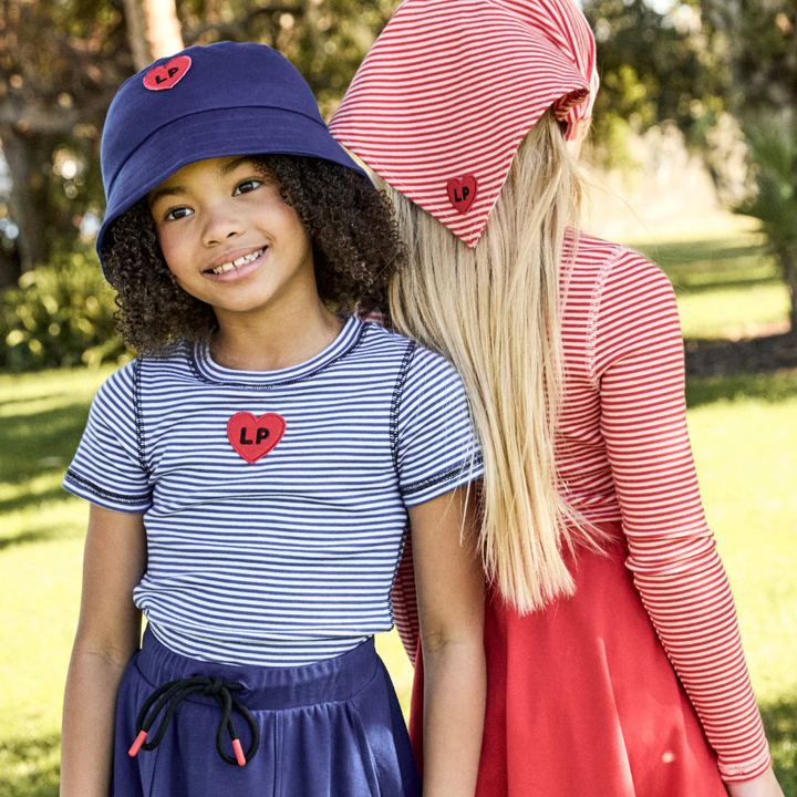 Little Parní – K621 Striped T-Shirt (S/S) (Coral/Royal)