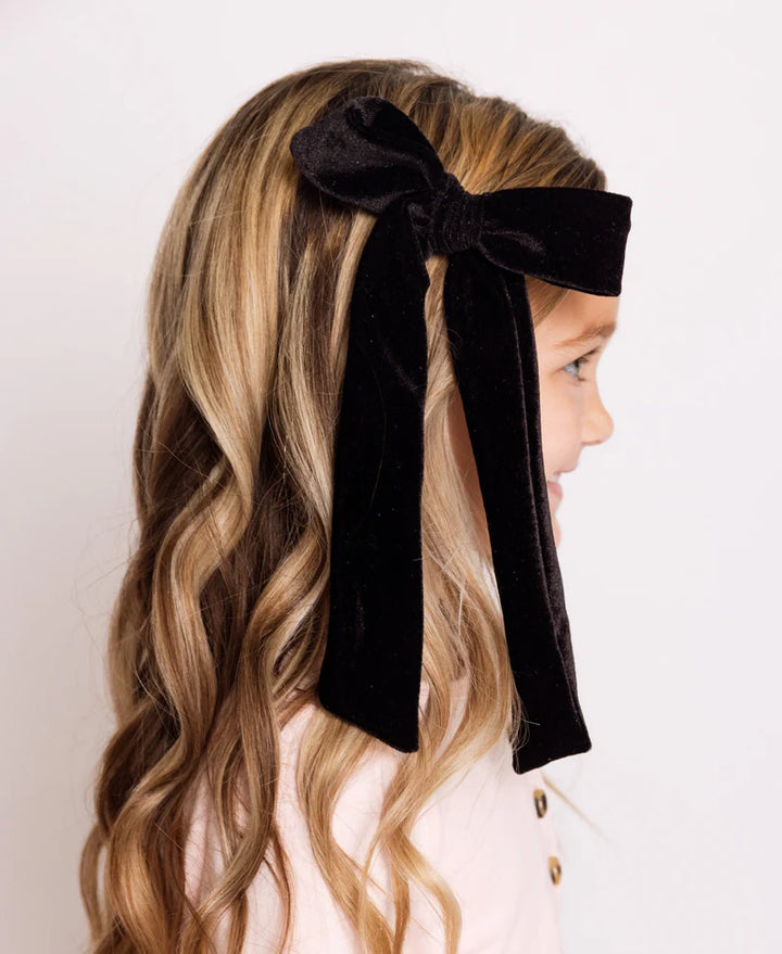 Lou Lou Black Velvet Bow Clip