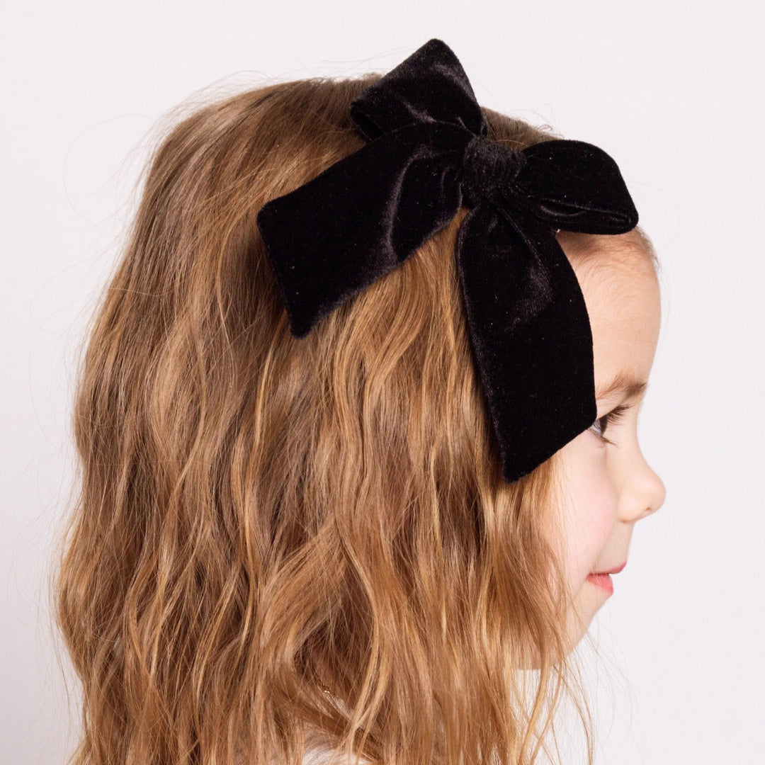 Lou Lou Black Velvet Bow Clip