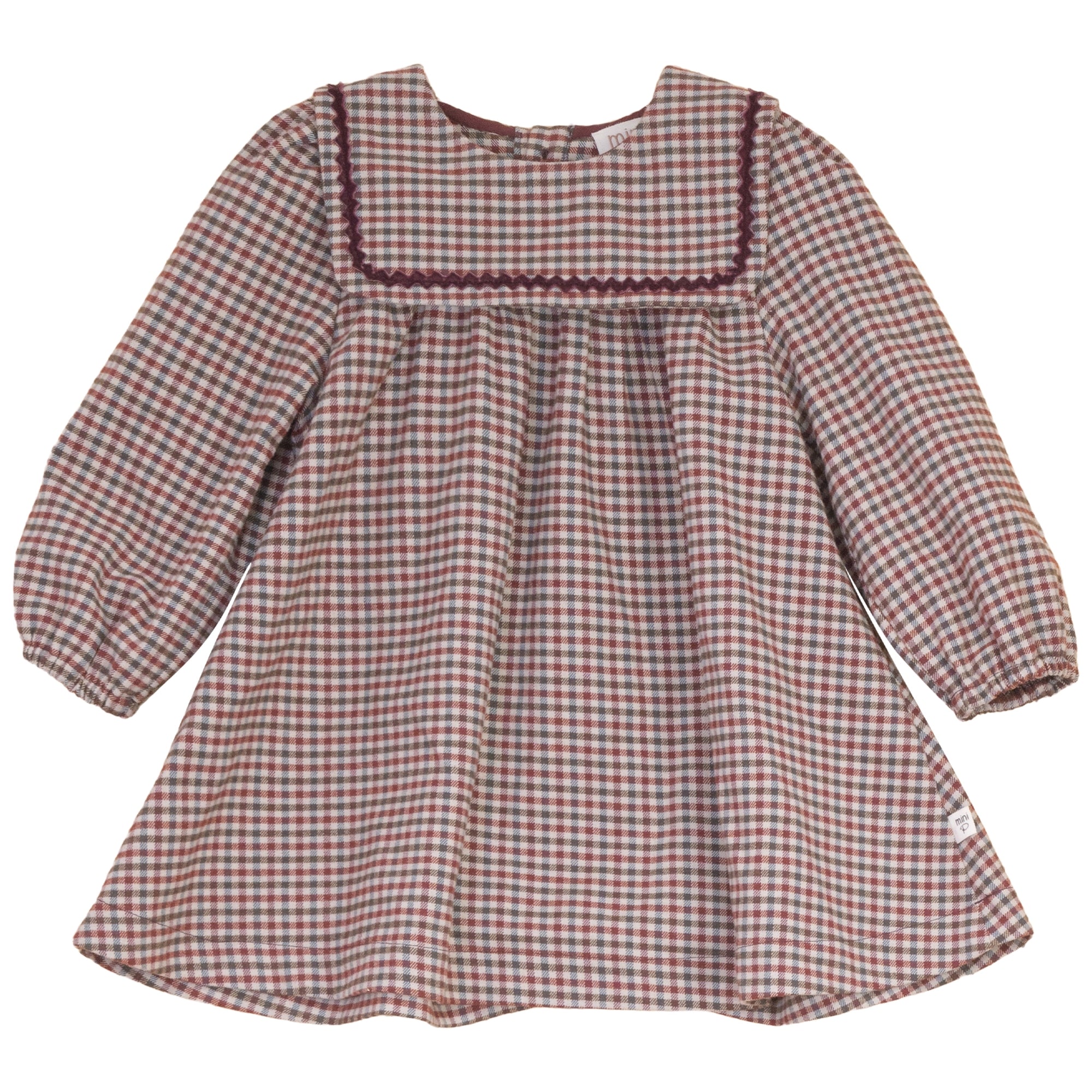 Mini P Burgundy Velvet Rick Rack Dress