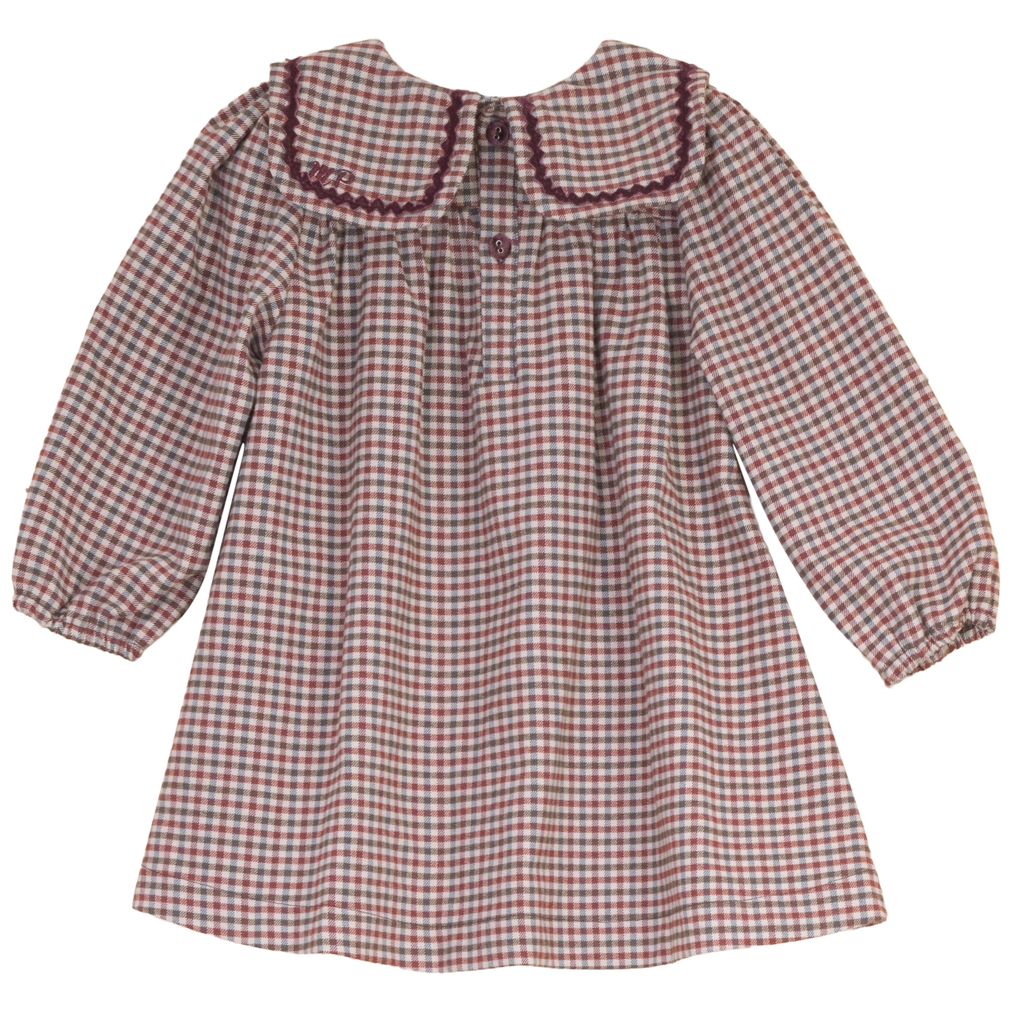 Mini P Burgundy Velvet Rick Rack Dress