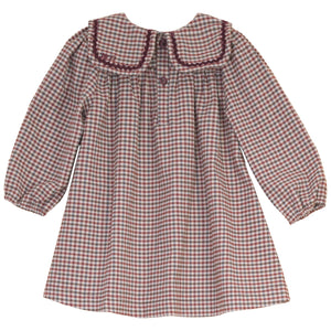 Mini P Burgundy Velvet Rick Rack Dress