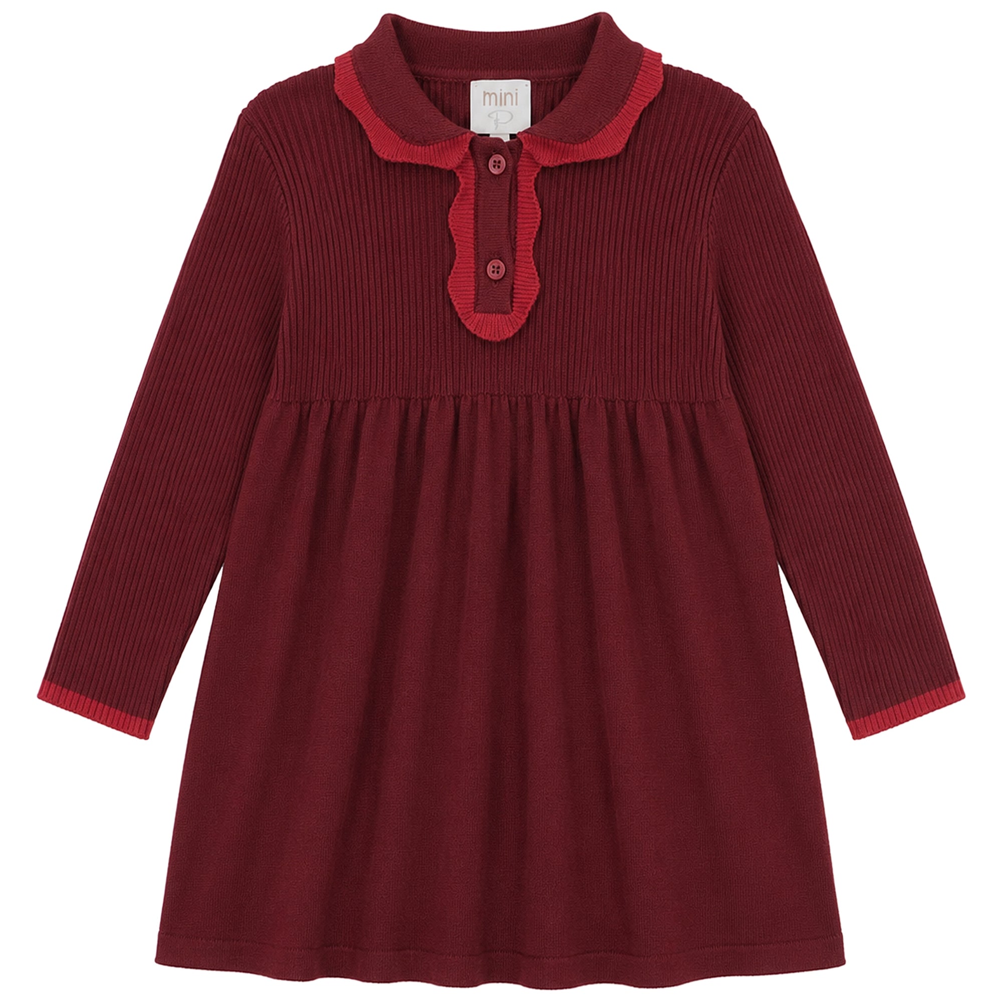 Mini P Tonal Knit Dress Red