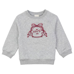 Mini P Velvet Emblem Sweatshirt Grey-Red