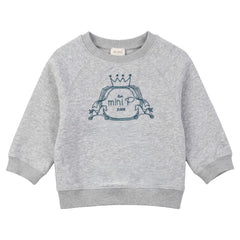 Mini P Velvet Emblem Sweatshirt Grey-Teal