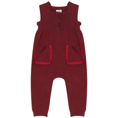 Mini P – Tonal Red Knit Romper | Red