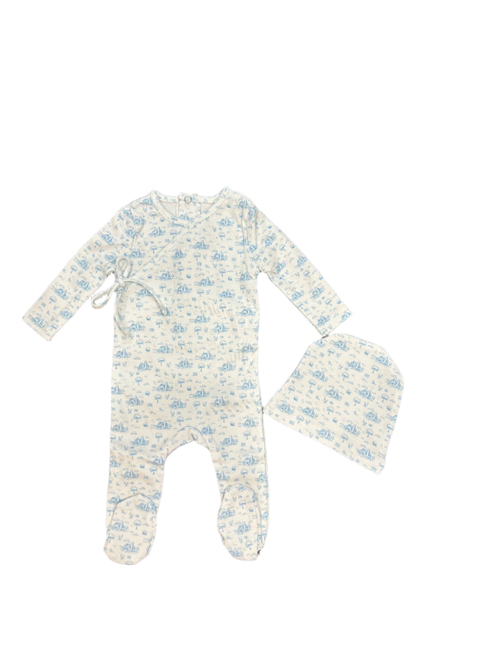 Mini Label Farmhouse Print Footie and Hat