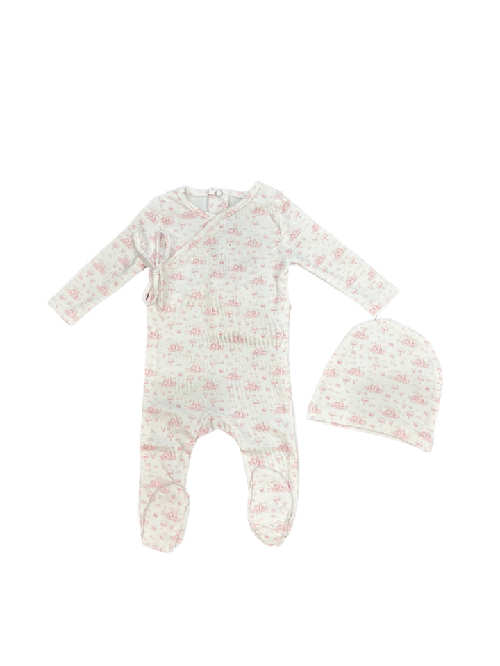 Mini Label Farmhouse Print Footie and Hat