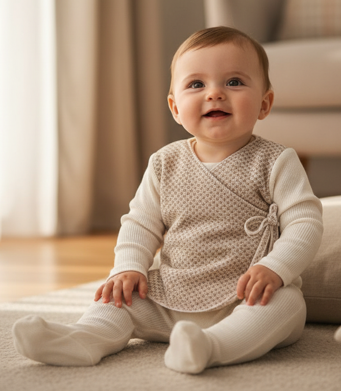 Baby Mock Wrap Knit 2-Piece Set – Made in Italy