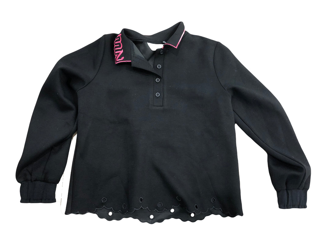 Mini Nod Scuba Cropped Girls Top - Black/Fuschia Mini Nod Scuba Cropped Girls Top - Black/Fuschia