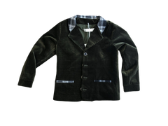 Mini Nod Velvet Boy Suit Black/White