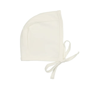 Maniere Cream Elegant Embroidery Footie + Bonnet