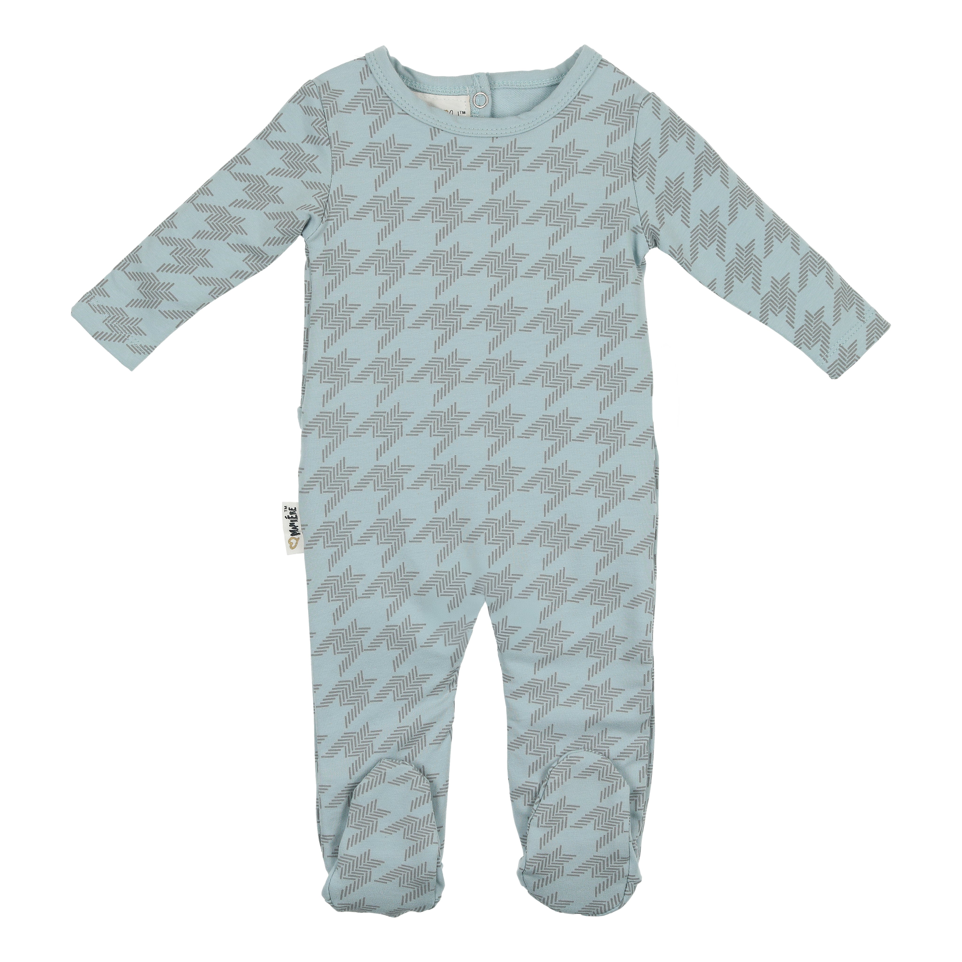 Maniere Powder Blue Houndstooth Footie