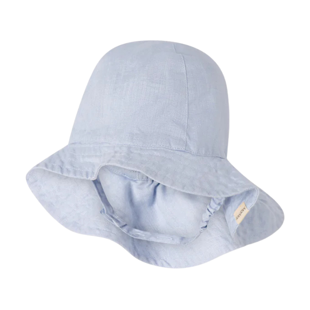Light blue bucket hat on a white background