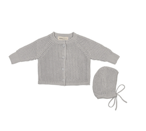 Mema Knits knit jacket and bonnet set