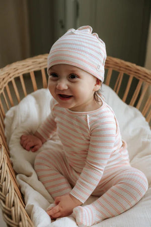 Mema Knits - Rib Stripe Footie 3 Piece Set