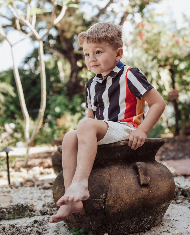 Mini Nod Boys Striped Shabbos Shirt