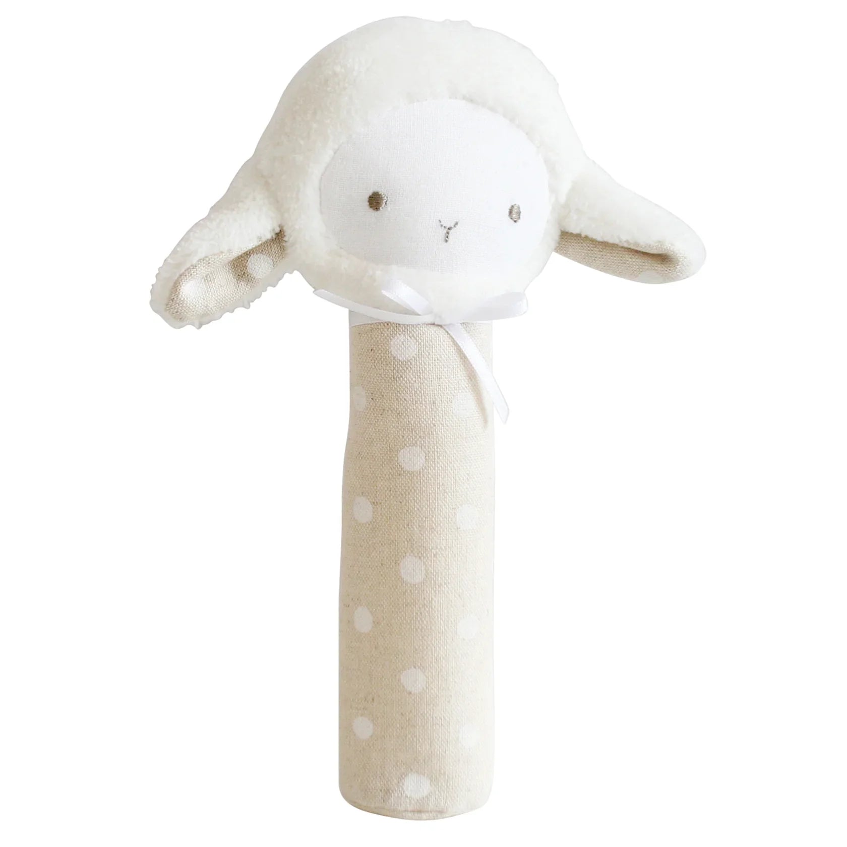Alimrose Baby Lamby Squeaker White Linen Spot