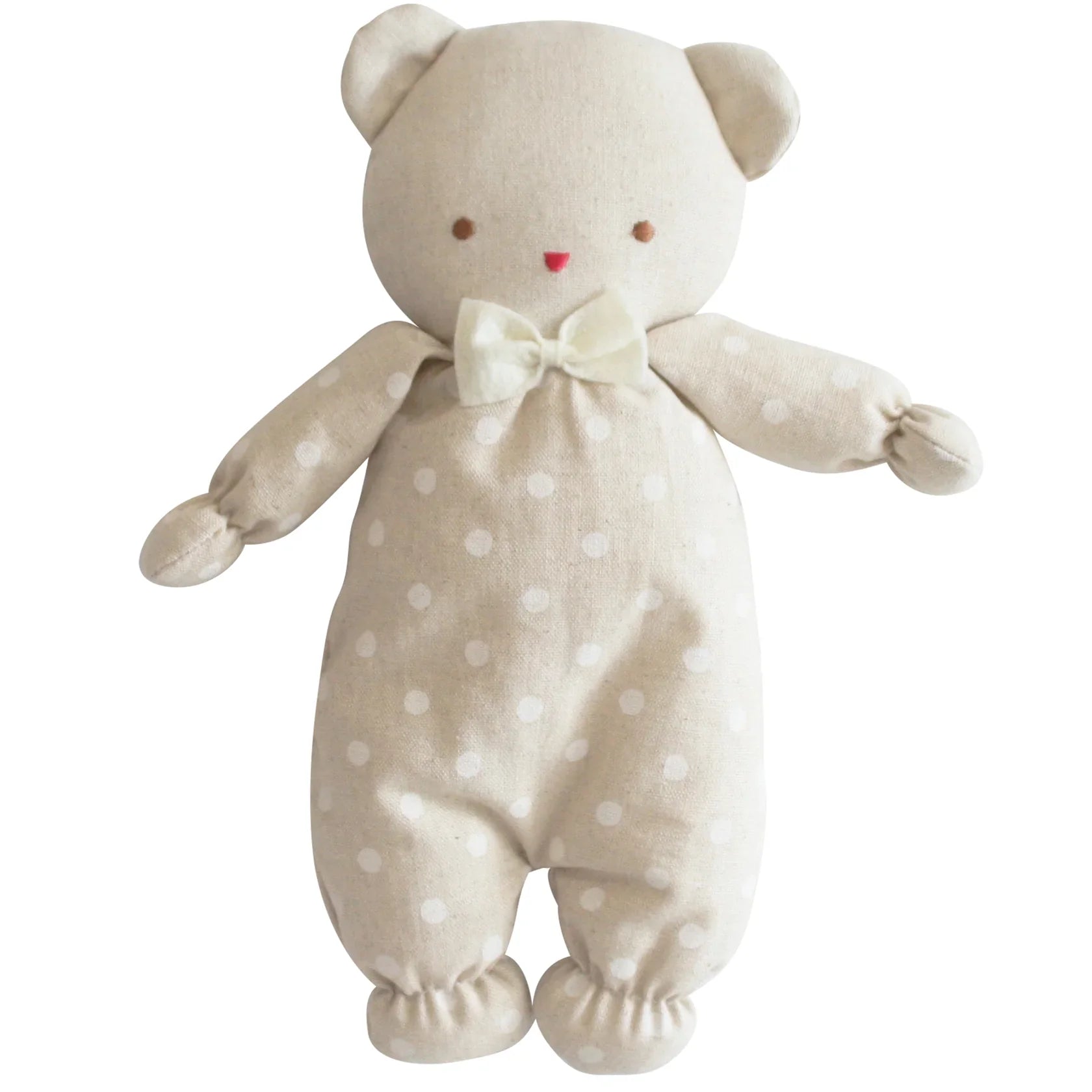 Alimrose Baby Baby Ted White Linen Spot