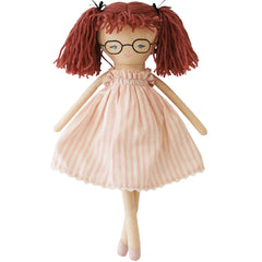 Nikki Pink Stripe Doll – Alimrose Baby Soft Fabric Doll in Pink Dress | Little Loungers