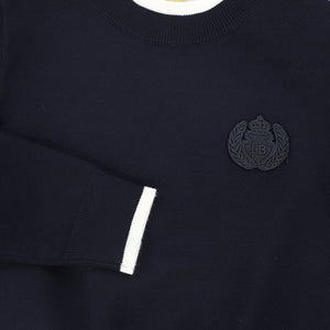 Le Bourdon Navy Trim Border Sweater
