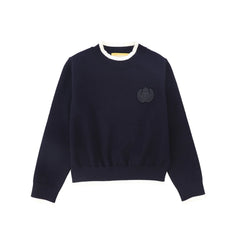 Le Bourdon Navy Trim Border Sweater