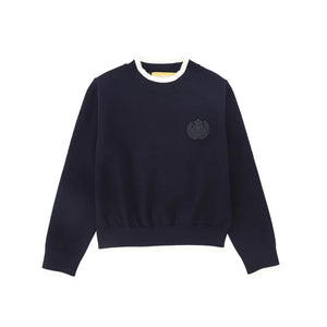 Le Bourdon Navy Trim Border Sweater