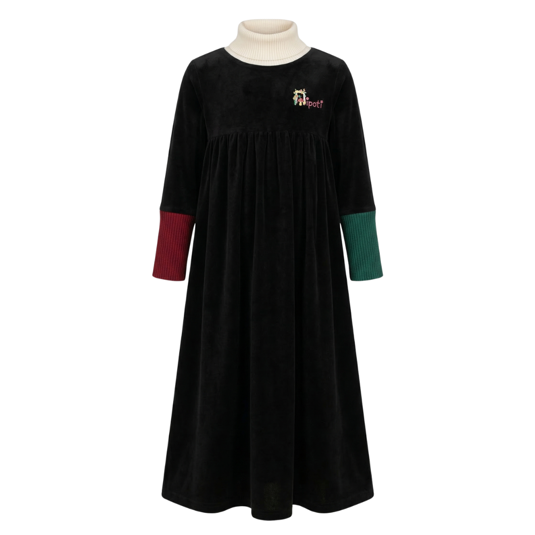 Nipoti – Hand Embroidered Velour Maxi Dress